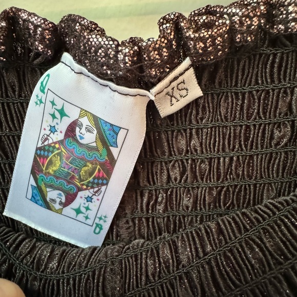 NWOT QUEEN OF SPARKLES QOS Brown Flutter Top and Swing Short Set - Picture 6 of 8